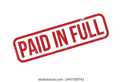 Red Paid In Full Rubber Stamp Seal Vector