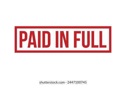 Red Paid In Full Rubber Stamp Seal Vector