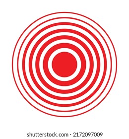 Red pain circle icon vector.