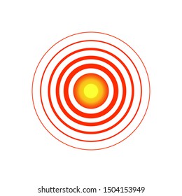 Red pain circle isolated on the white background