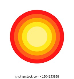 Red pain circle isolated on the white background