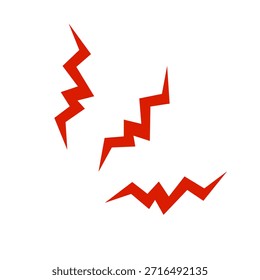 Símbolo de choque de dolor rojo. Vector.