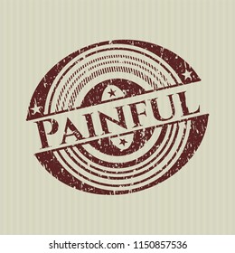 Red Painful grunge style stamp