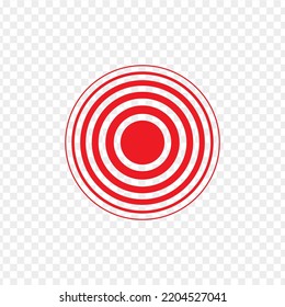 Red painful target mark. Circle of pain showing ache localization
