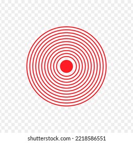 Red painful target mark. Circle of pain