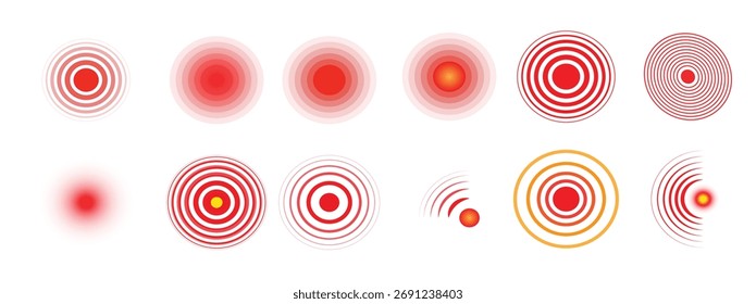 red painful target marks set