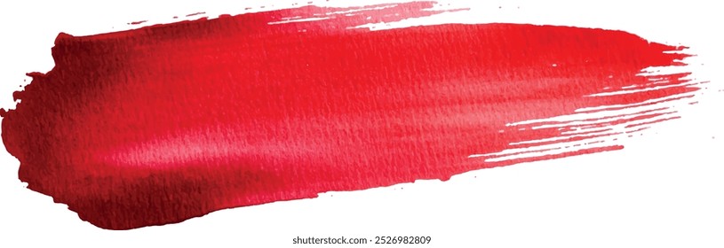 Pintura roja pincelada artística seca. Acuarela acrílico pintado a mano telón de fondo para impresión, Diseño web y Anuncios. Textura de fondo de Vector realista