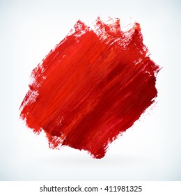 Red paint artistic dry brush stroke  Watercolor acrylic hand painted backdrop for print  web design   banners  Realistic vector background texture