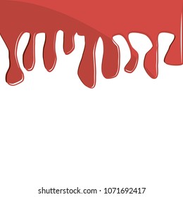 pintura roja o goteo de sangre. Ilustración vectorial para su diseño.