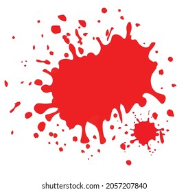 Red paint or blood splash. vector illustration