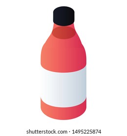 Red paint bottle icon. Isometric of red paint bottle vector icon for web design isolated on white background