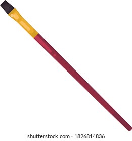 Red paint brush, illustration, vector on white background