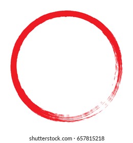 Red Paint Brush Stroke Circle Isolated Stock Vector (Royalty Free ...