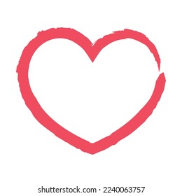 Red Paint Brush Stroke Heart Vectorart
