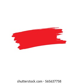Red Paint Brush Stroke Isolated On A White