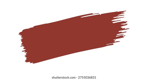 Red paint brush stroke on white background abstract