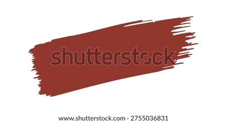 Red paint brush stroke on white background abstract