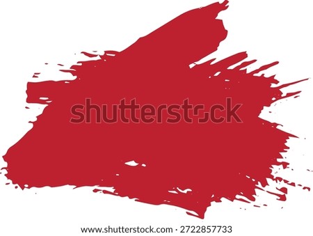Red paint brush stroke set with rough hand painted swashes and textured edges. Bold crimson streaks isolated on white add expressive motion and artistic flair. Ideal for grunge design, banners, headers, and creative backgrounds.