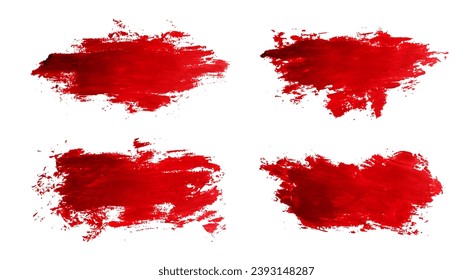 El pincel rojo se aísla sobre fondo blanco. Elegante acuarela oscura. Resumen del conjunto de efectos texturados. Diseño gráfico concepto de estilo pintado con nitidez para anuncios, oferta, venta grande, mega o flash