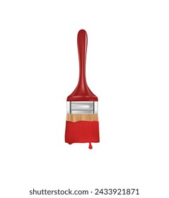Pincel rojo, ilustración vectorial
