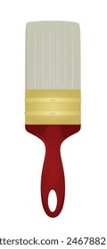 Red paint brush. vector illustration
