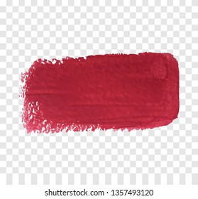 Red paint brush vector texture. Brush stroke effect 