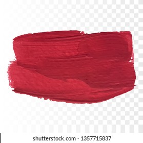 Red paint brush vector texture. Brush stroke effect 