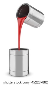 Red paint can isolated on a white background