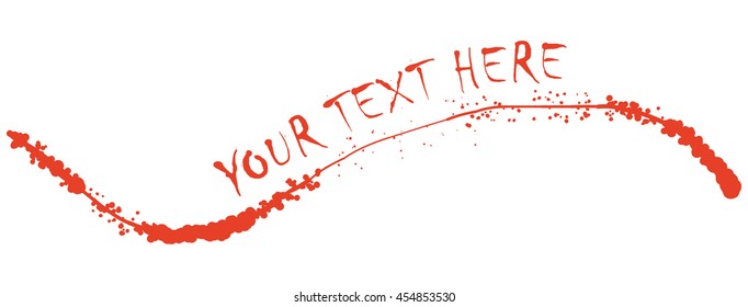 Red paint doodle. Blood splashes vector scribble logo