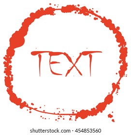 Red paint doodle. Blood splashes vector round scribble logo