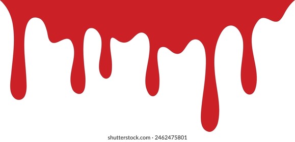 Red Paint Dripping Liquid Shape