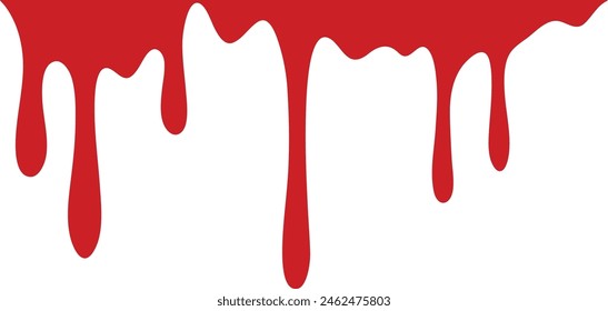 Red Paint Dripping Liquid Shape