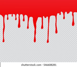 Red Paint Dripping.Dripping Blood Background.Vector Illustration.