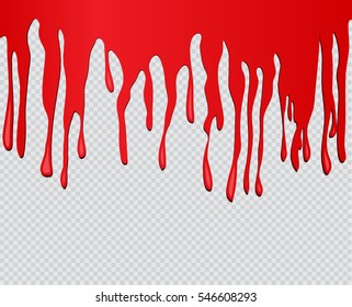 Red paint dripping.Paint drips background.Vector illustration.