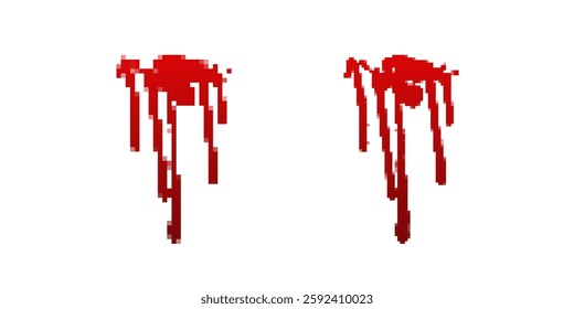 Red paint drips create abstract patterns with vivid colors. the image showcases artistic expression.