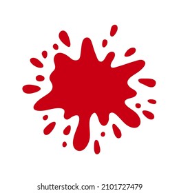 Red paint drop and splash hand drawn for design