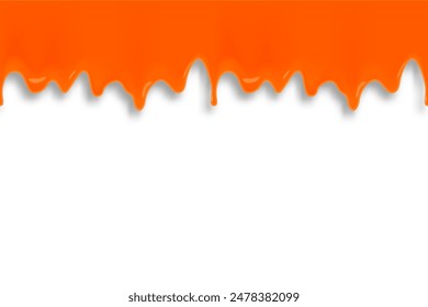 Rote Farbe fließt und tropft. Abstrakter Banner mit Schatten