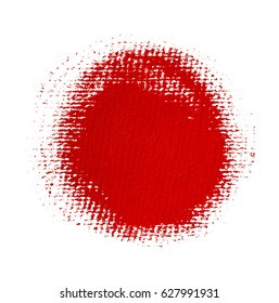 Red paint grunge circle. Vector illustration. Design element