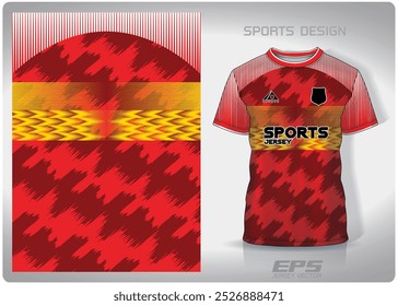 tinta vermelha tem design de padrão de acabamento amarelo, ilustração, fundo têxtil para t-shirt esportiva, camisa de camisa de futebol maquete para clube de futebol.