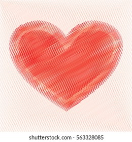 Red paint heart. Valentine Day Icons