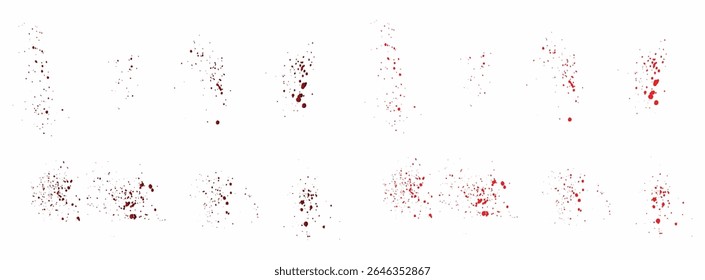 Red paint ink blood splatter illustration background design set
