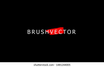 Red paint, ink brush stroke, brush line. Dirty artistic design element. Vector illustration.