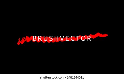 Red paint, ink brush stroke, brush line. Dirty artistic design element. Vector illustration.