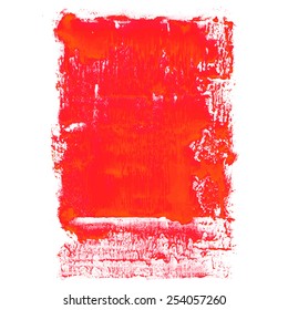 red paint on a white background smear stain smeared bruise place
