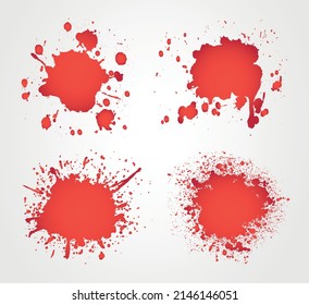 Platos de pintura rojos.Destellos rojos vectoriales.