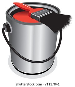 red paint pot