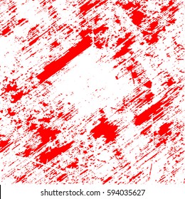 red paint smeared. white background. grunge texture. vector illustration