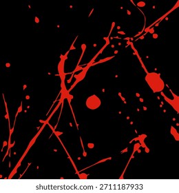 Red Paint Splash Abstract On Black Background For Dynamic Art, Design, And branding.vector eps10