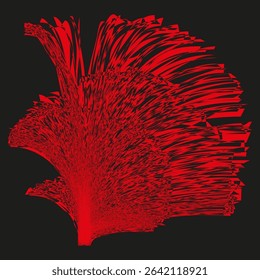 Red paint splash. Abstract splatter design. Vector liquid explosion. Dynamic spray pattern.