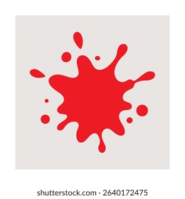 Red Paint Splash Abstract Vector Illustration